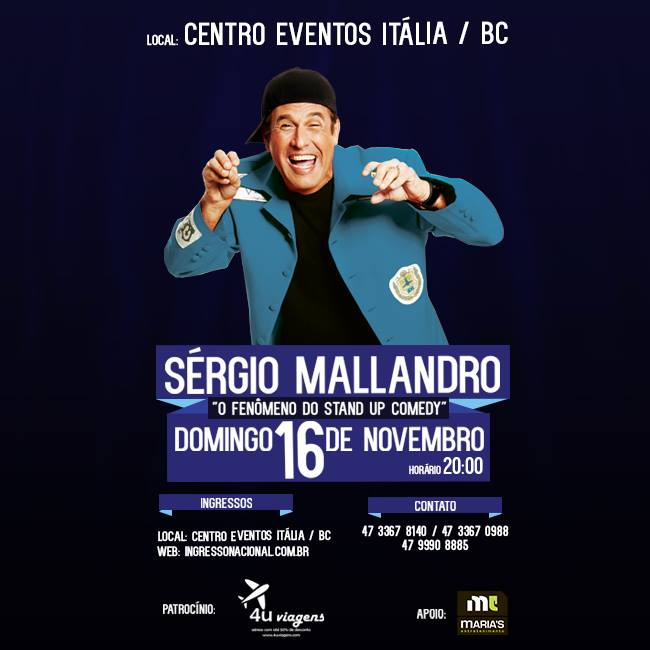 Sérgio Malandro, Domingo.16.Novembro no Cine Itália